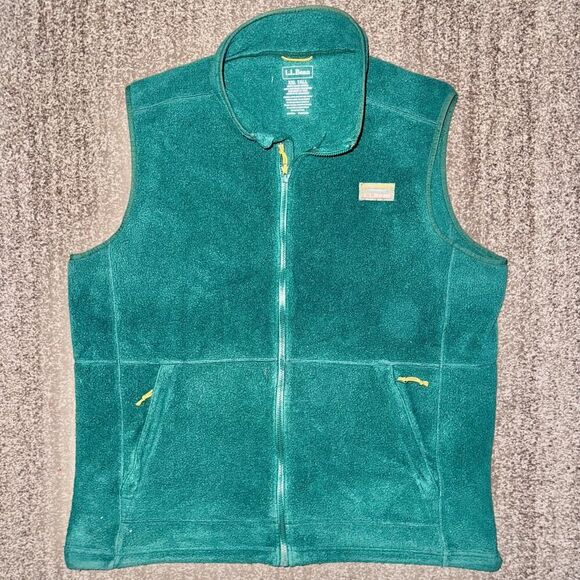 L.L. Bean Men's Polyester Vintage Fleece Mountain Green Outerwear Vest XXL - Picture 3 of 9